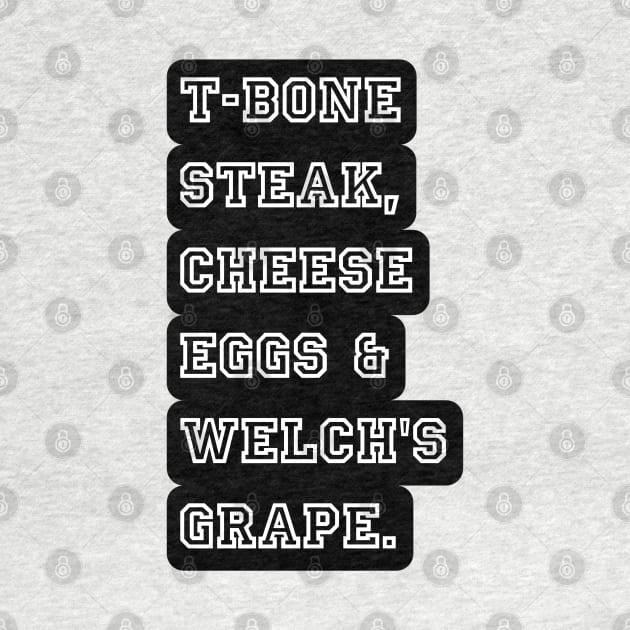 Guest Check - T-Bone Steak, Cheese Eggs, Welch's Grape by r.abdulazis